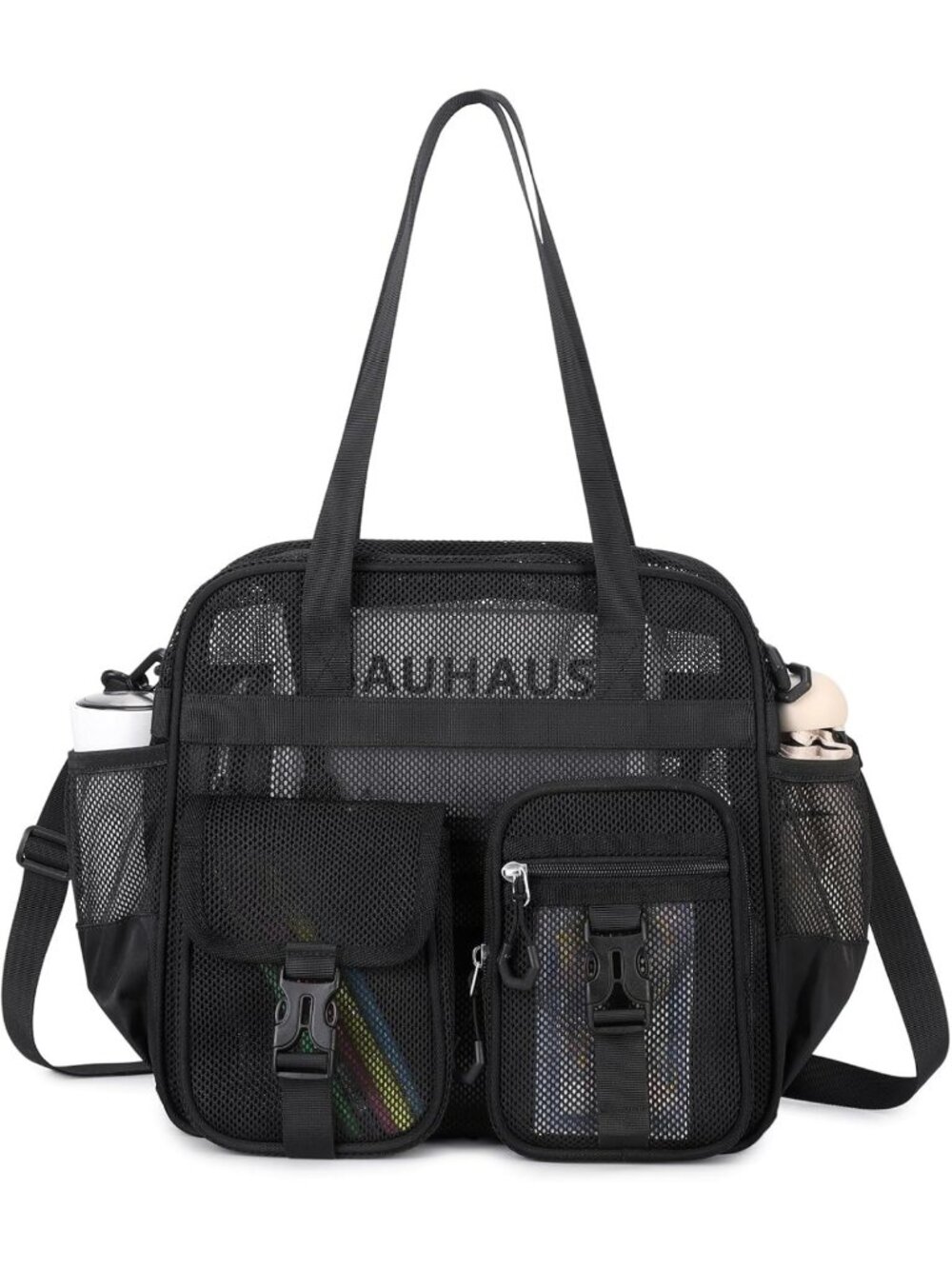 Stylish Mesh Beach Tote Bag for Stadium Events, Work & Sports - Detachable Strap